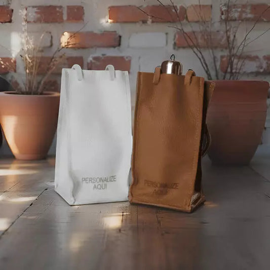 Bolsa Porta Garrafa de Vinho – Couro Legítimo com Personalização
