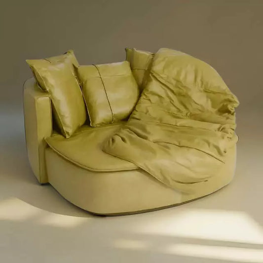Sofá Chaise Couro Natural Munique – Luxo e Conforto
