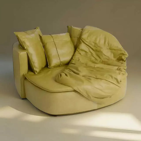 Sofá Chaise Couro Natural Munique – Conforto Clássico