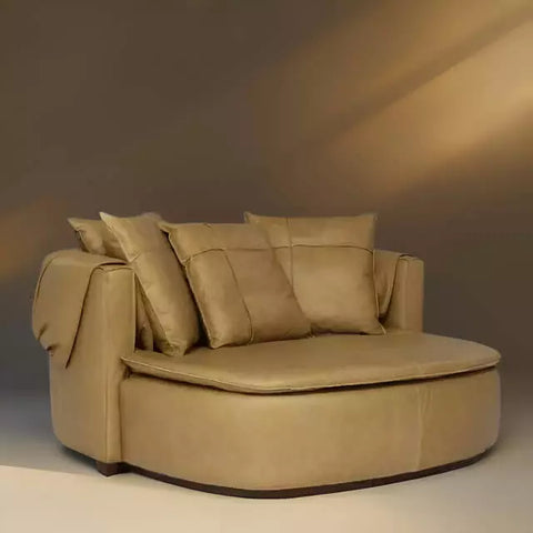Sofá Chaise Couro Natural Munique – Luxo e Conforto
