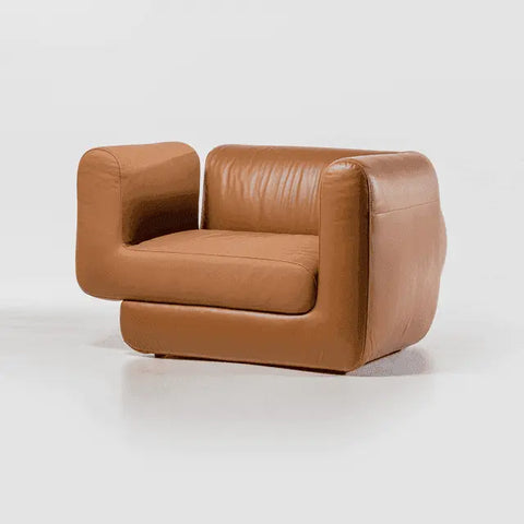 Poltrona Couro Natural Roma | Cor Camel - A Pronta Entrega