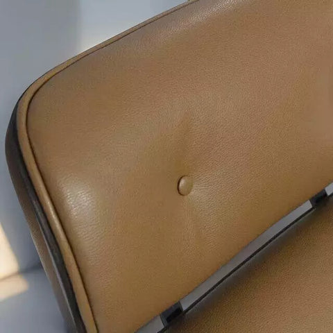 Poltrona e Puff Couro Natural Nova York