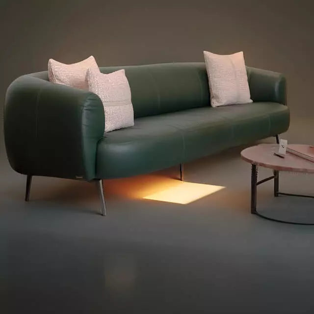 Sofá de couro premium com estilo moderno para sala sofisticada